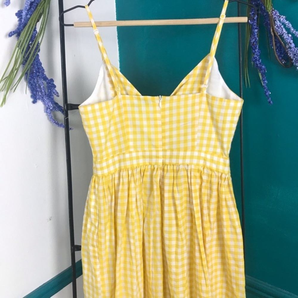 Revolve Endless Rose yellow gingham Dress small - Picture 6 of 6